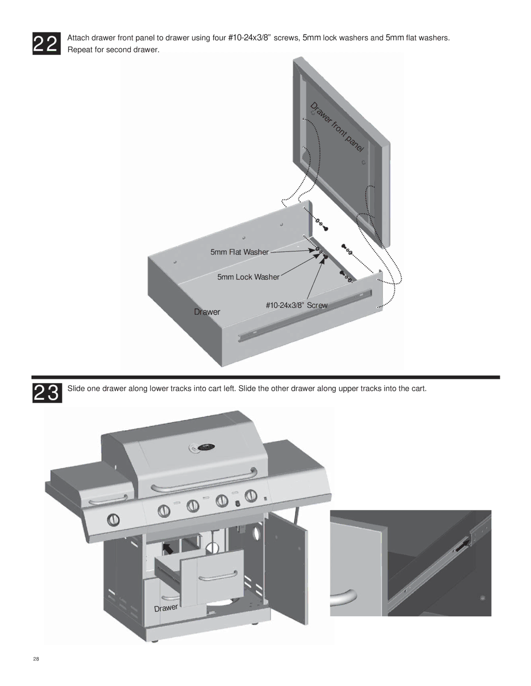 Char-Broil 463250811 manual Drawer front panel 