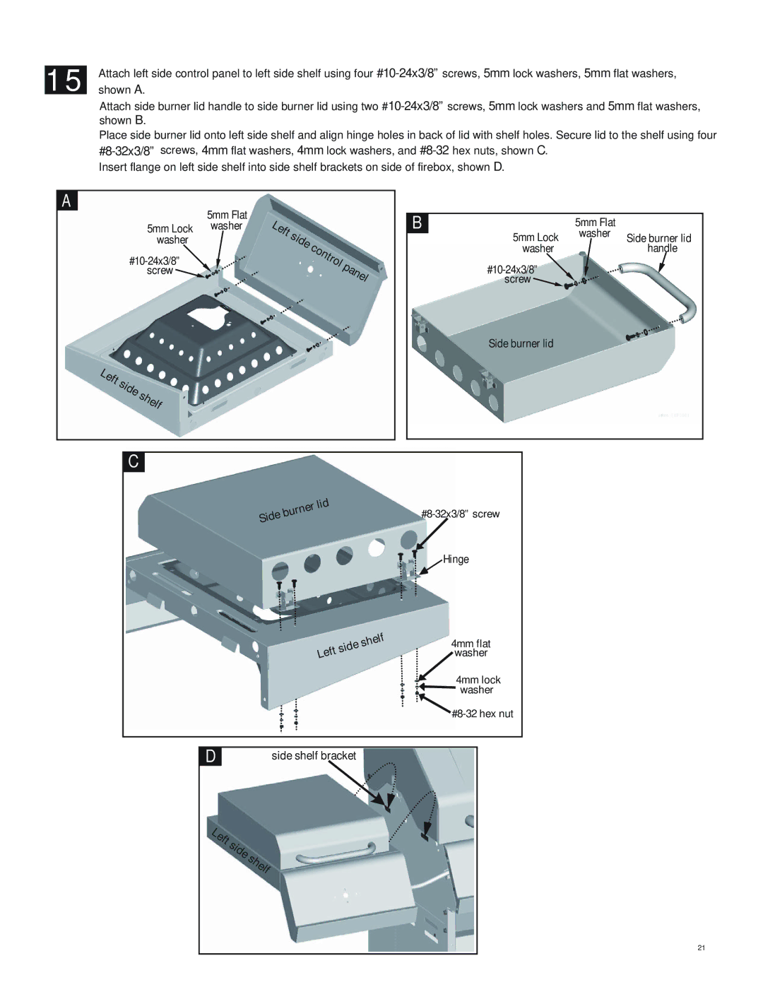 Char-Broil 463251012 manual Side 