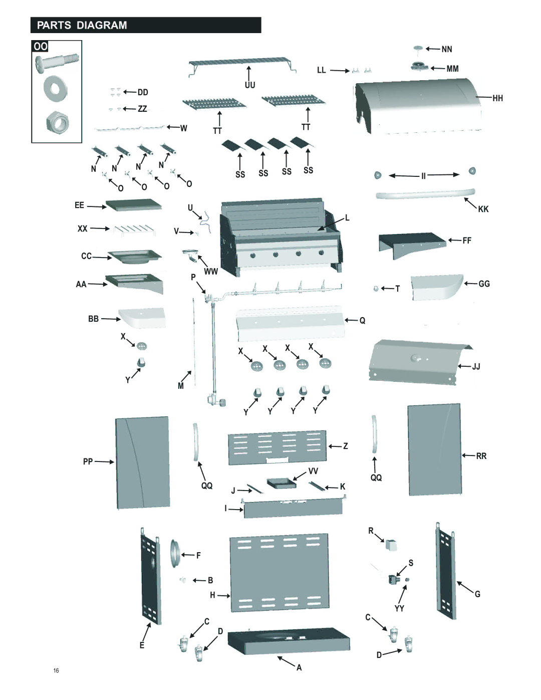 Char-Broil 463257010 manual Parts Diagram 