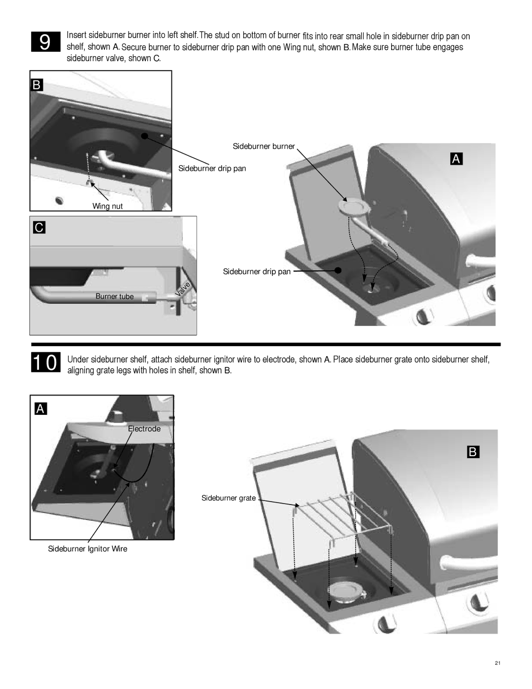 Char-Broil 463257010 manual Sideburner valve, shown C 