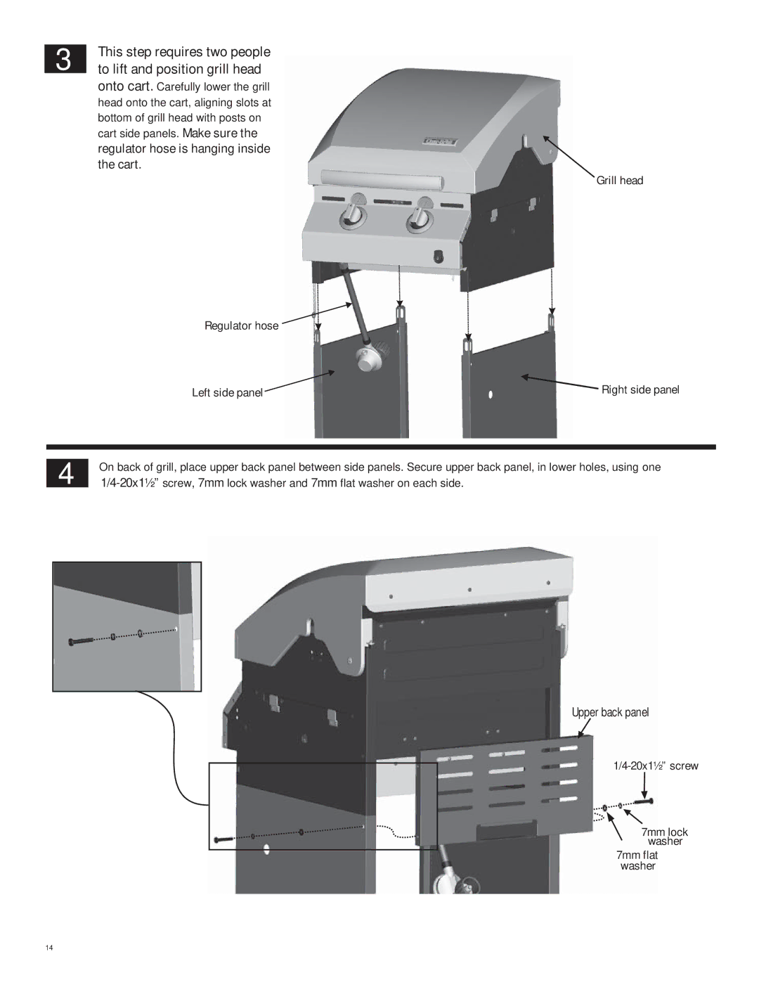 Char-Broil 463262211 manual Upper back panel 