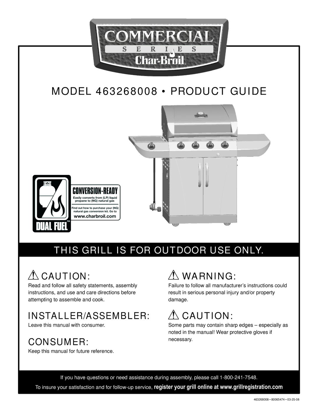 Char-Broil manual Model 463268008 Product Guide 