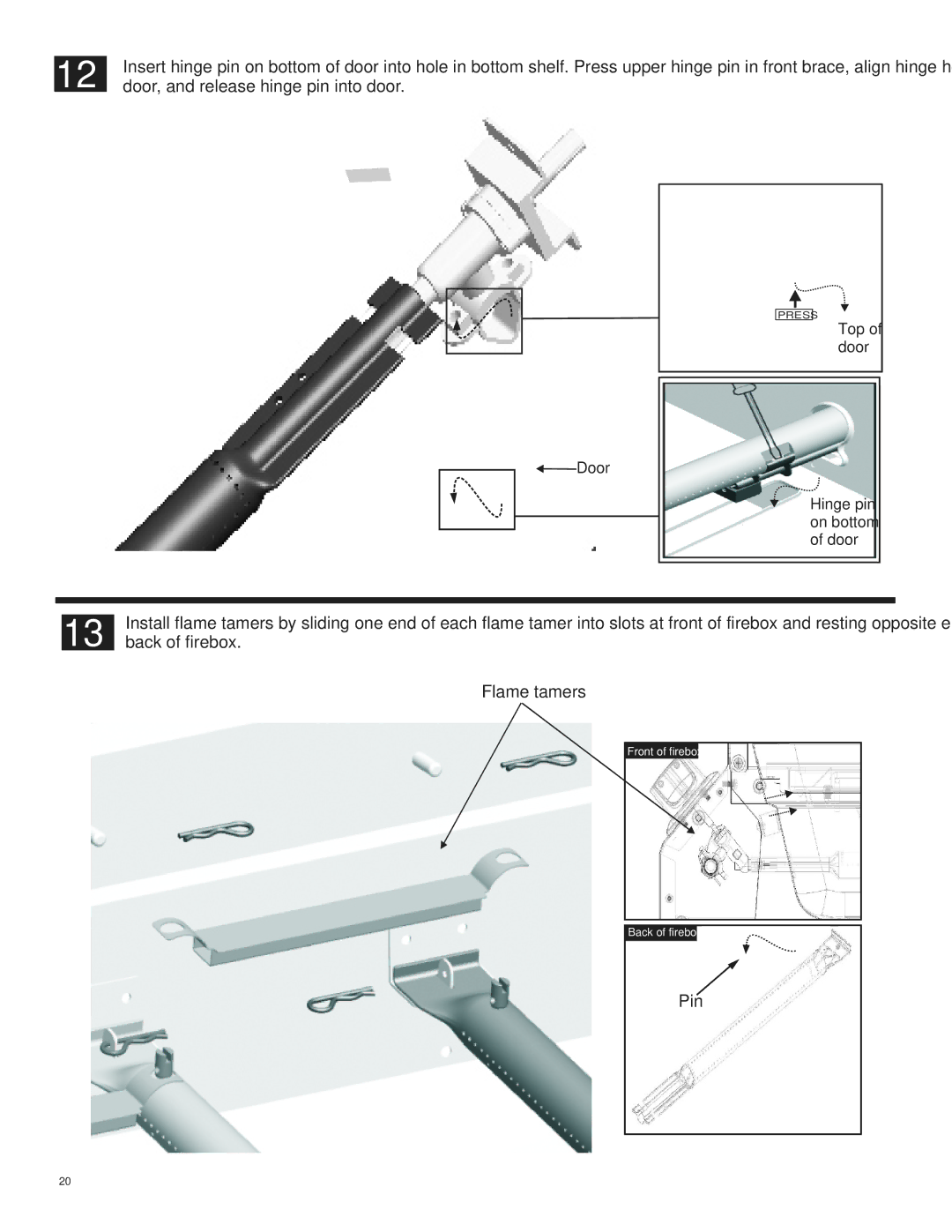 Char-Broil 463269011 manual Flame tamers, Pin 