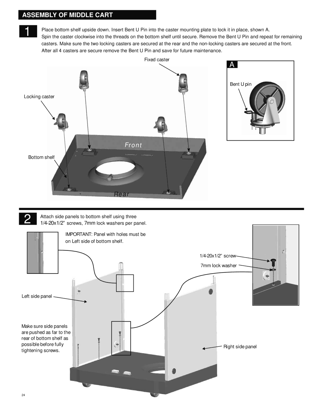 Char-Broil 463269411 manual Assembly of Middle Cart, Rear 