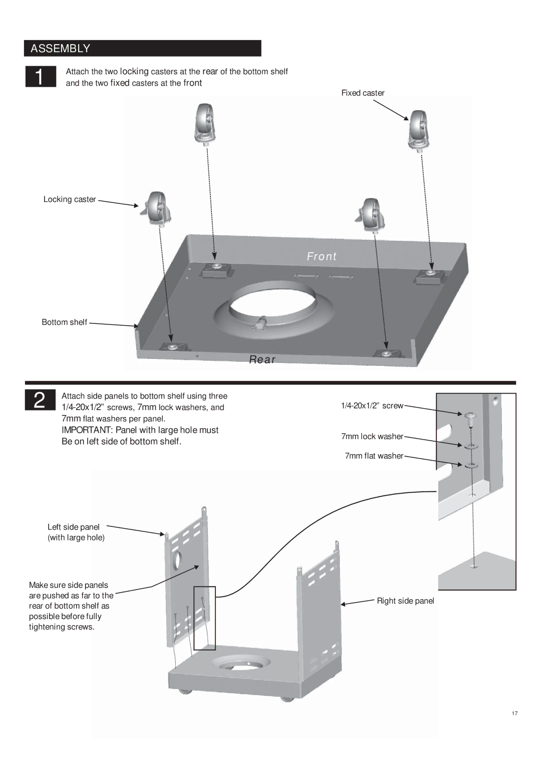 Char-Broil 463270309 manual Assembly, Front 