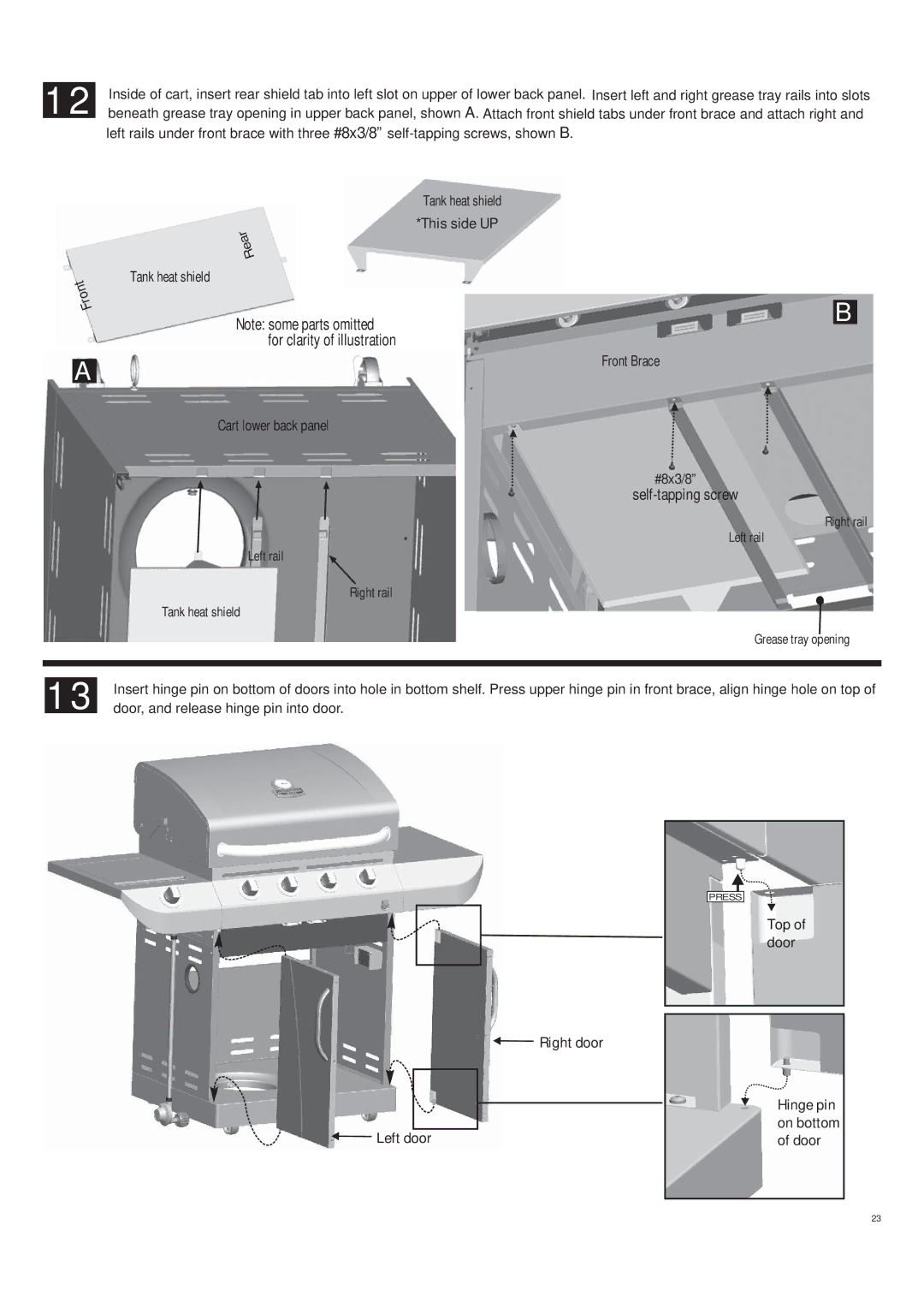 Char-Broil 463270309 manual Rear 