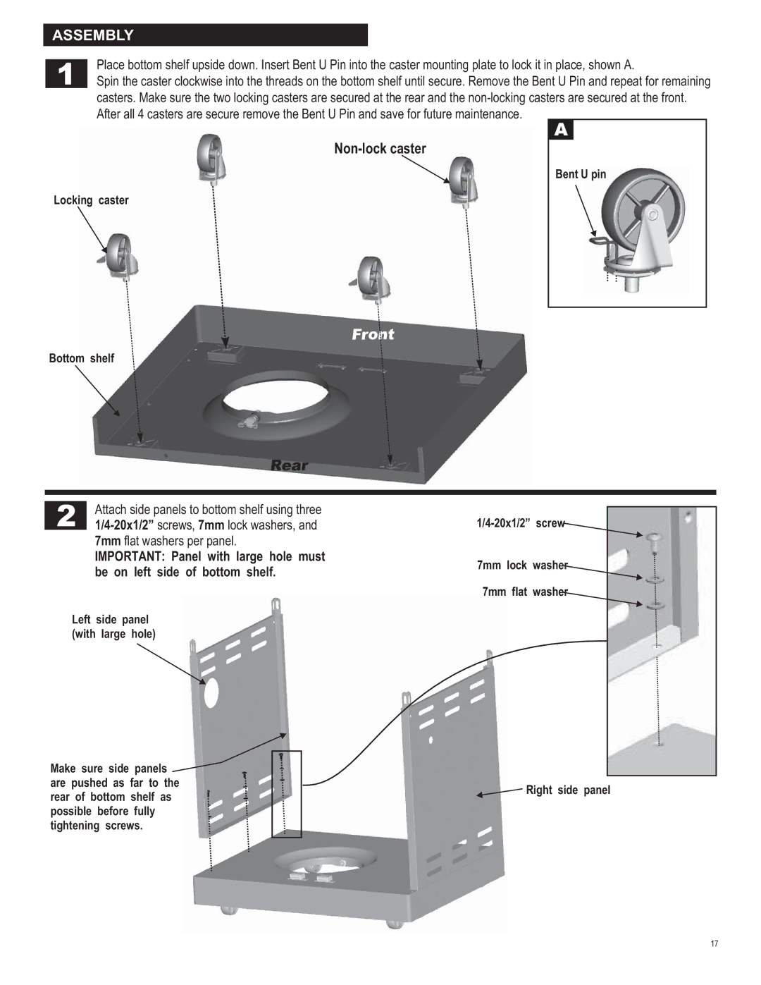 Char-Broil 463270311 manual Assembly, Front 