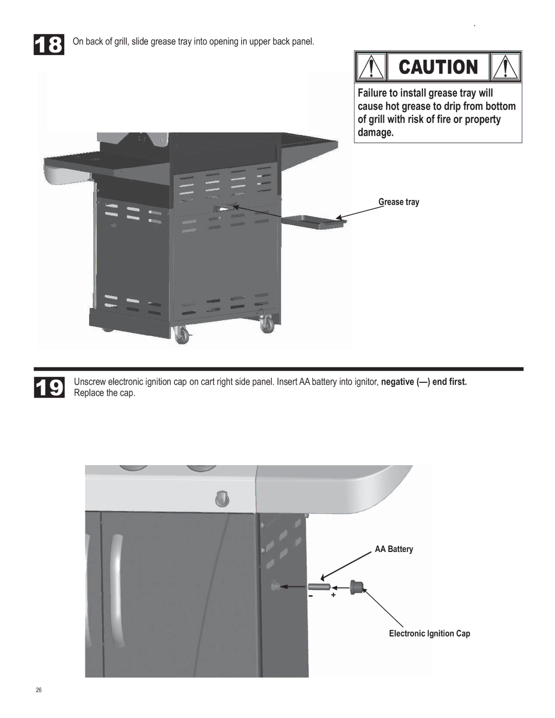 Char-Broil 463270311 manual Grease tray 