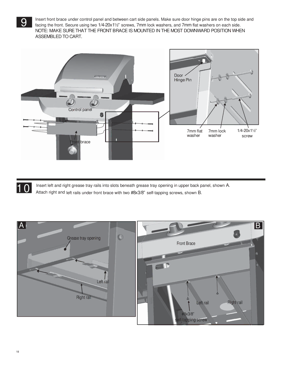 Char-Broil 463270610 manual Grease tray opening 