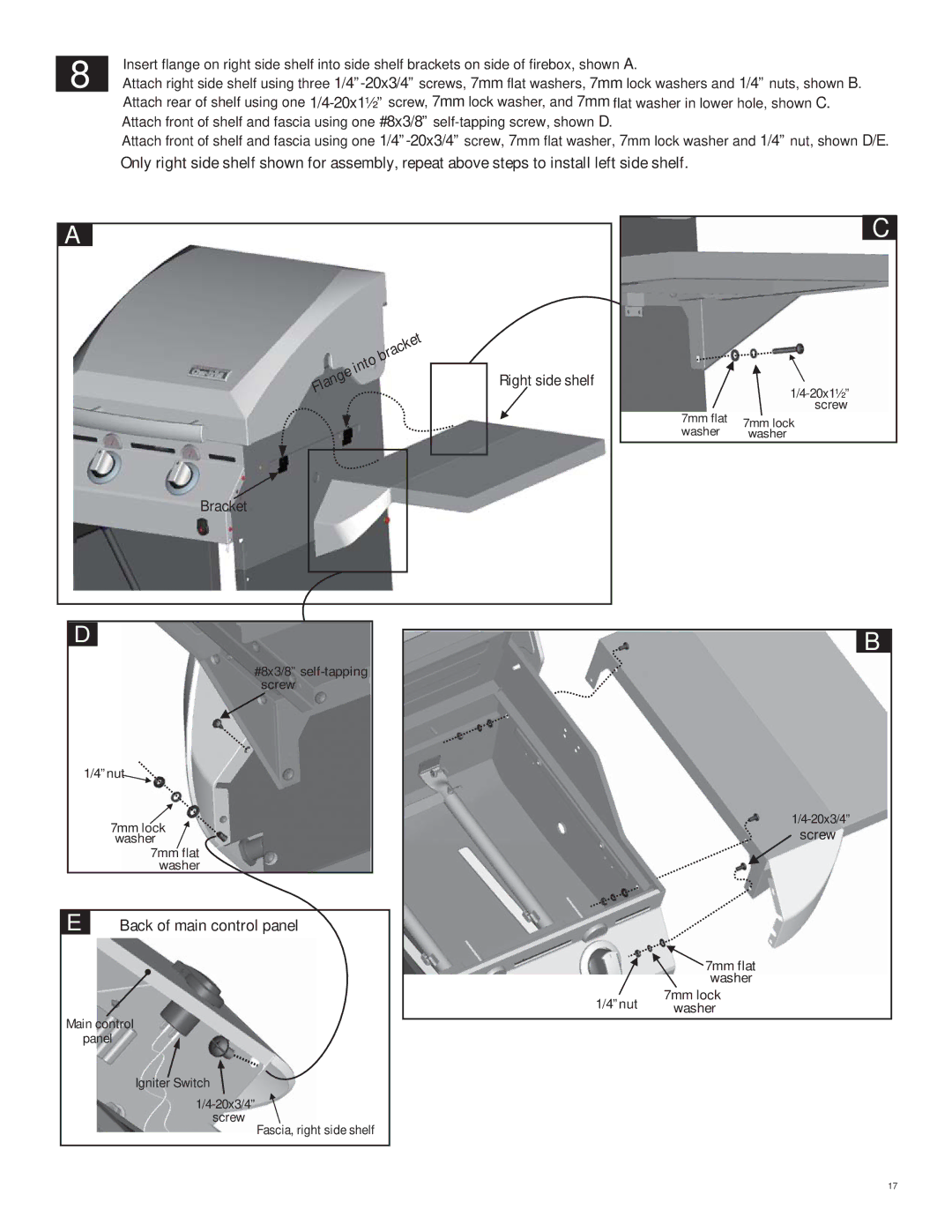 Char-Broil 463270611 manual Back of main control panel 