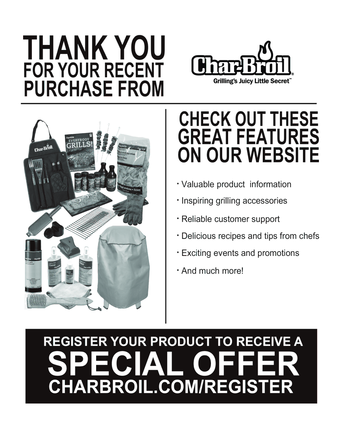 Char-Broil 463270613 manual Special Offer 