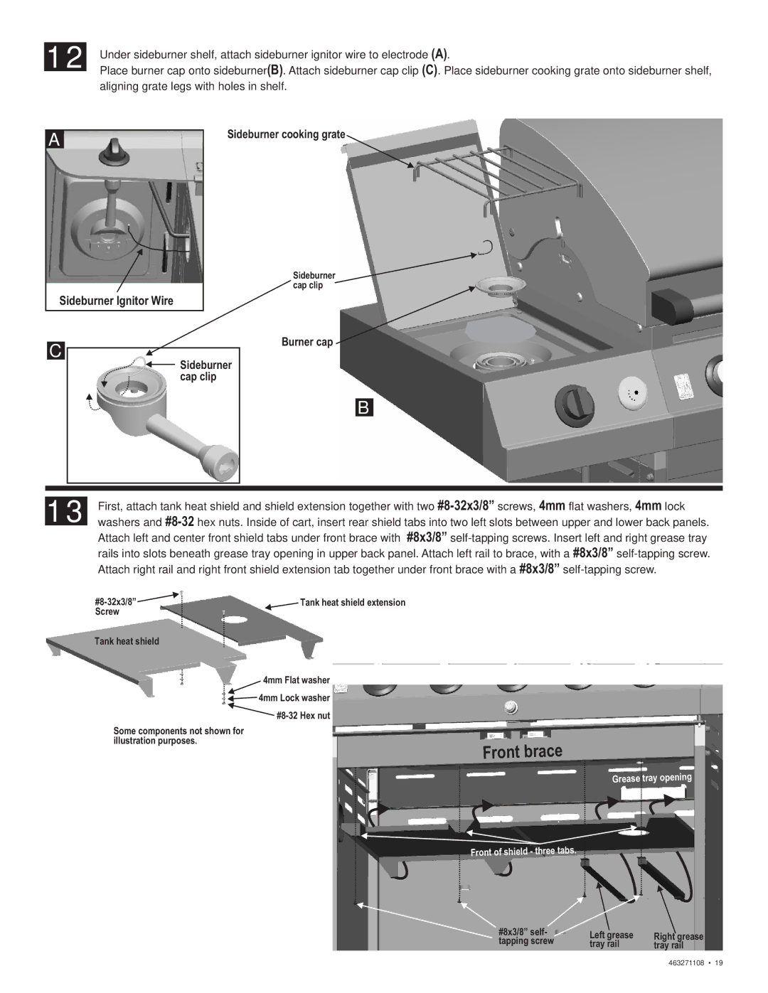 Char-Broil 463271108 manual Front brace 