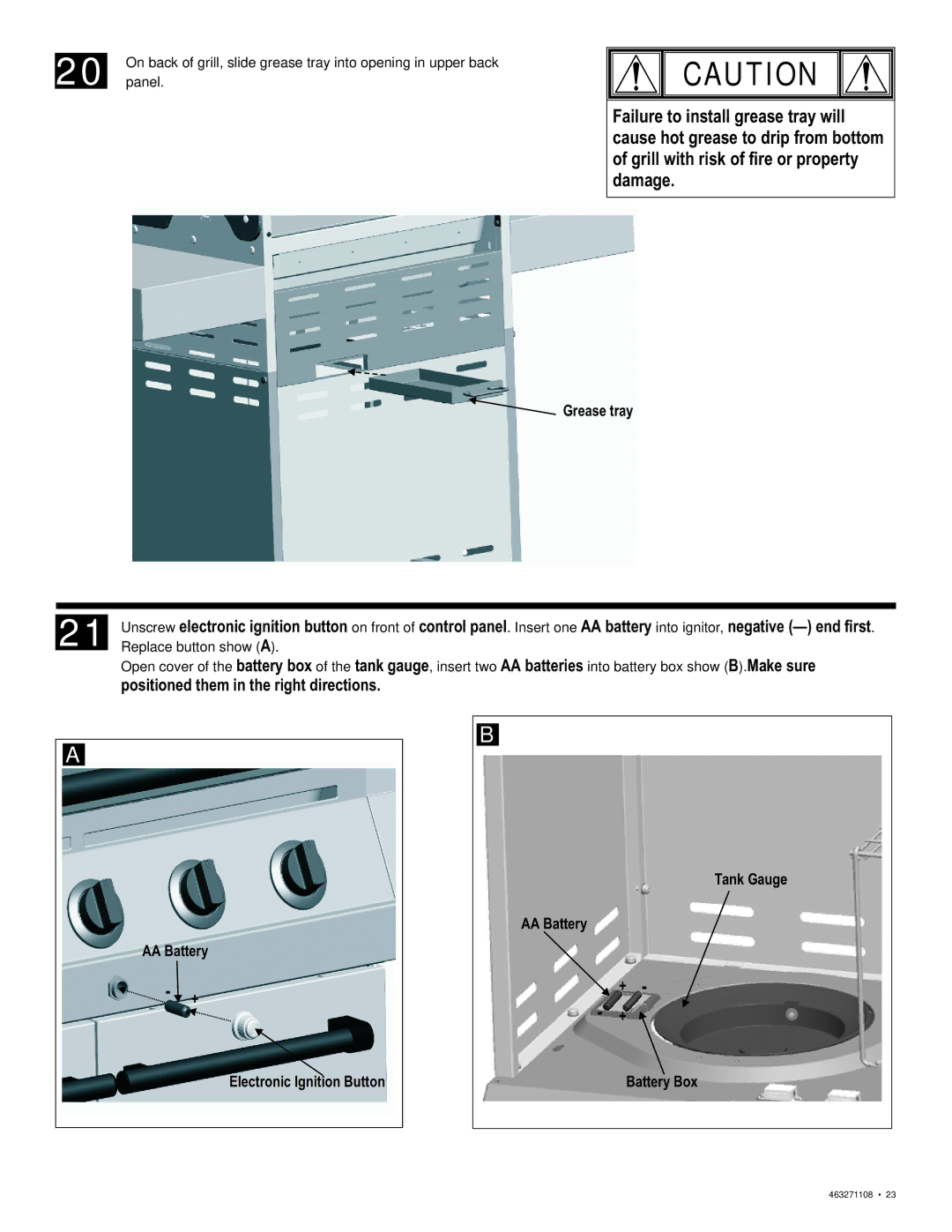 Char-Broil 463271108 manual Positioned them in the right directions 