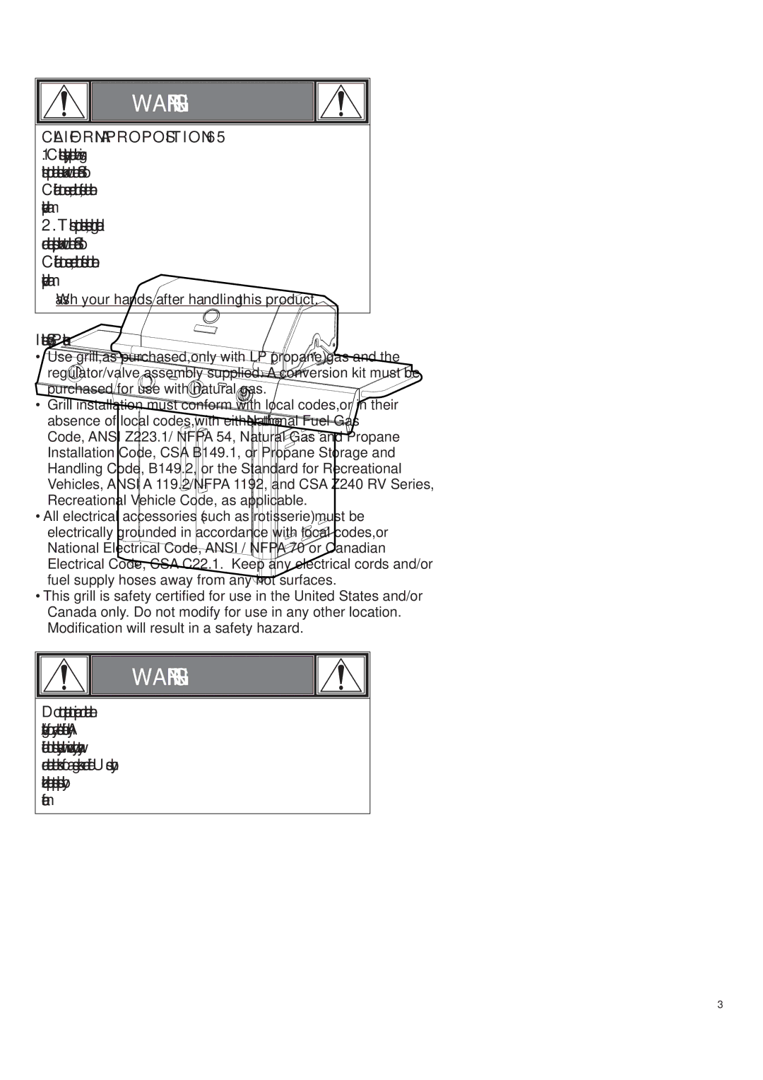 Char-Broil 463272509 manual California Proposition, Installation Safety Precautions 