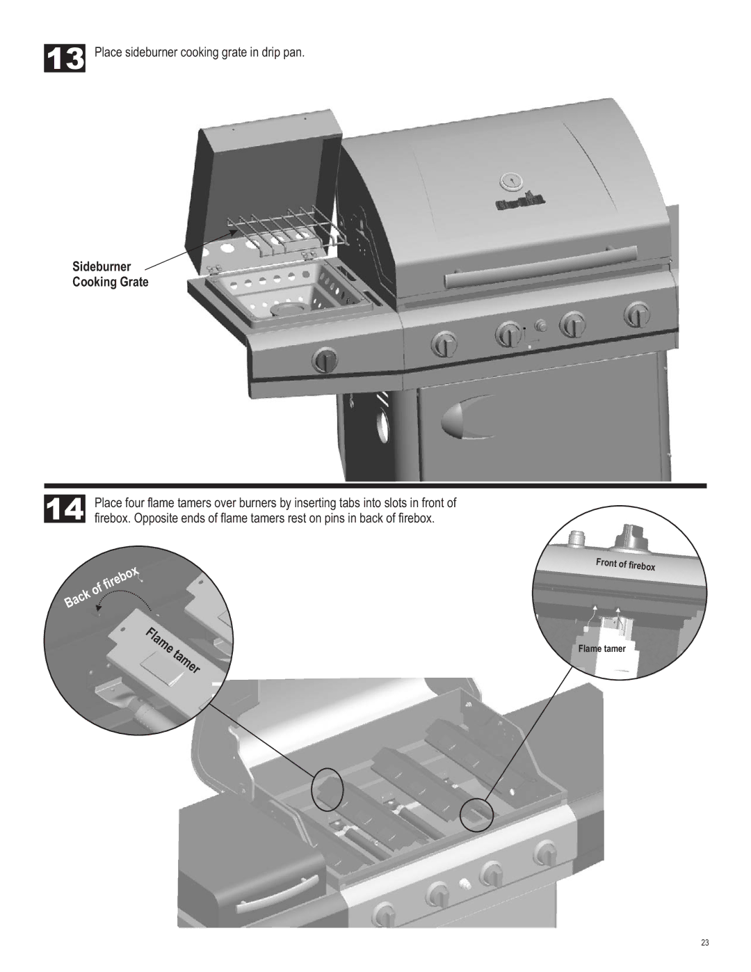 Char-Broil 463420509 manual Sideburner Cooking Grate 