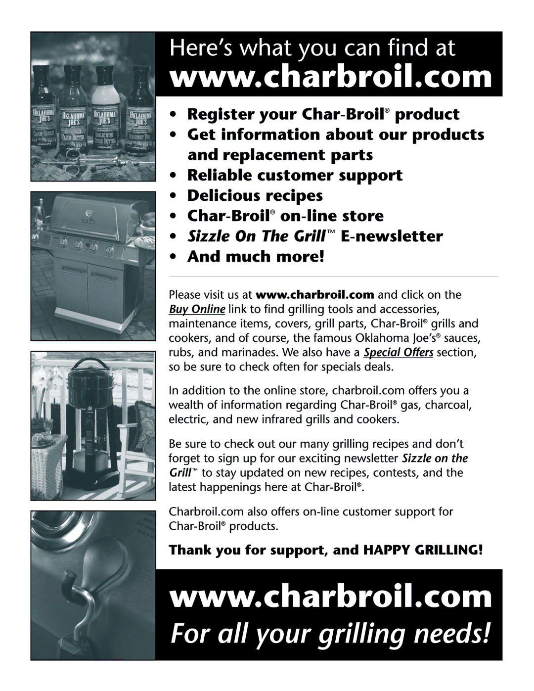 Char-Broil 463420509 manual 