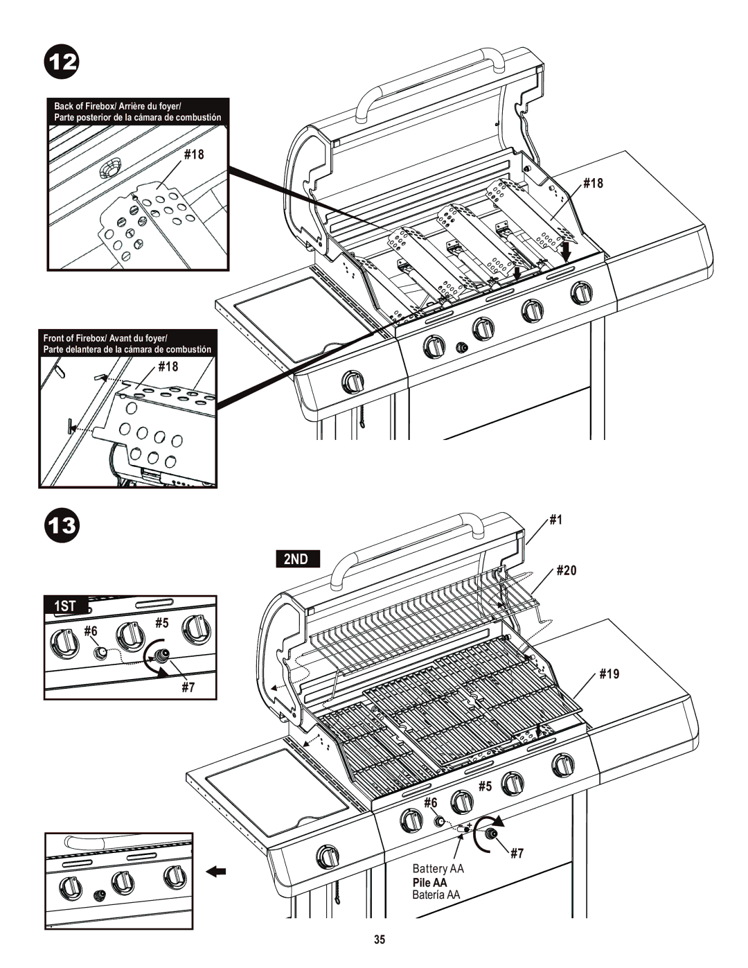 Char-Broil 463436214 manual Pile AA 