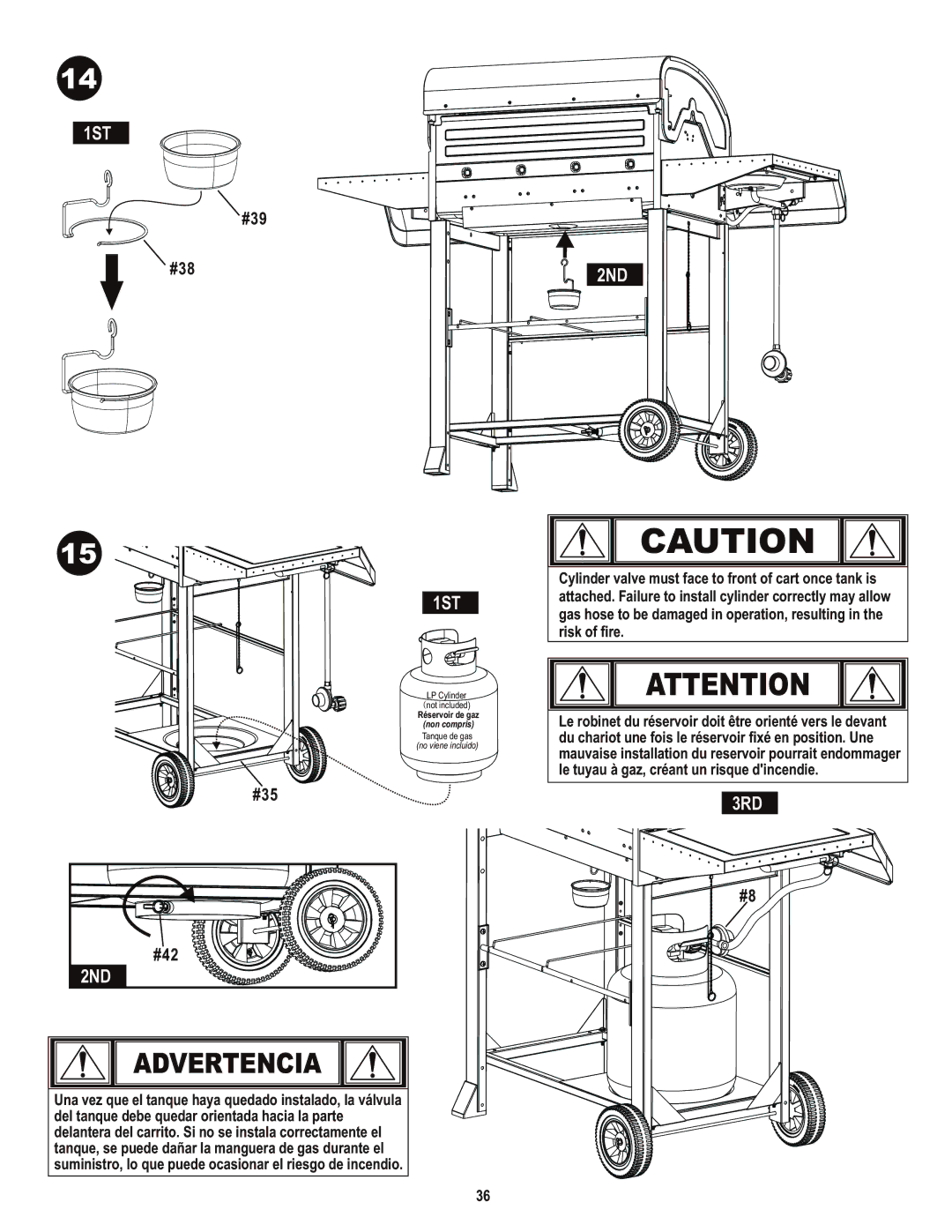 Char-Broil 463436214 manual Advertencia 