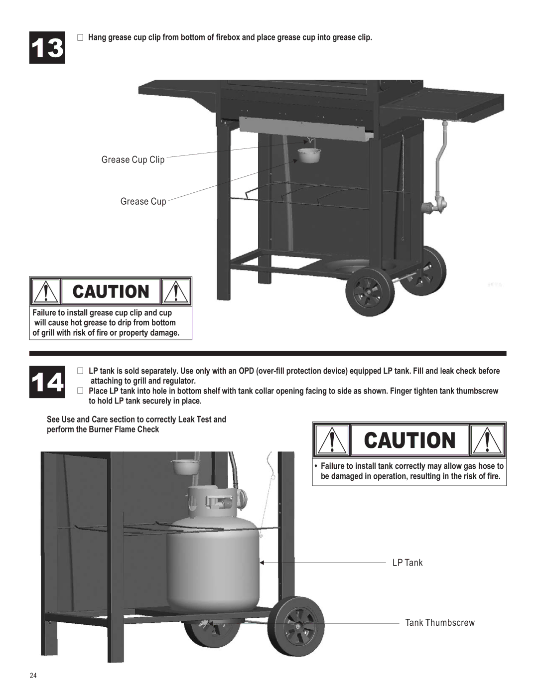 Char-Broil 463440109 manual Grease Cup Clip, LP Tank Tank Thumbscrew 