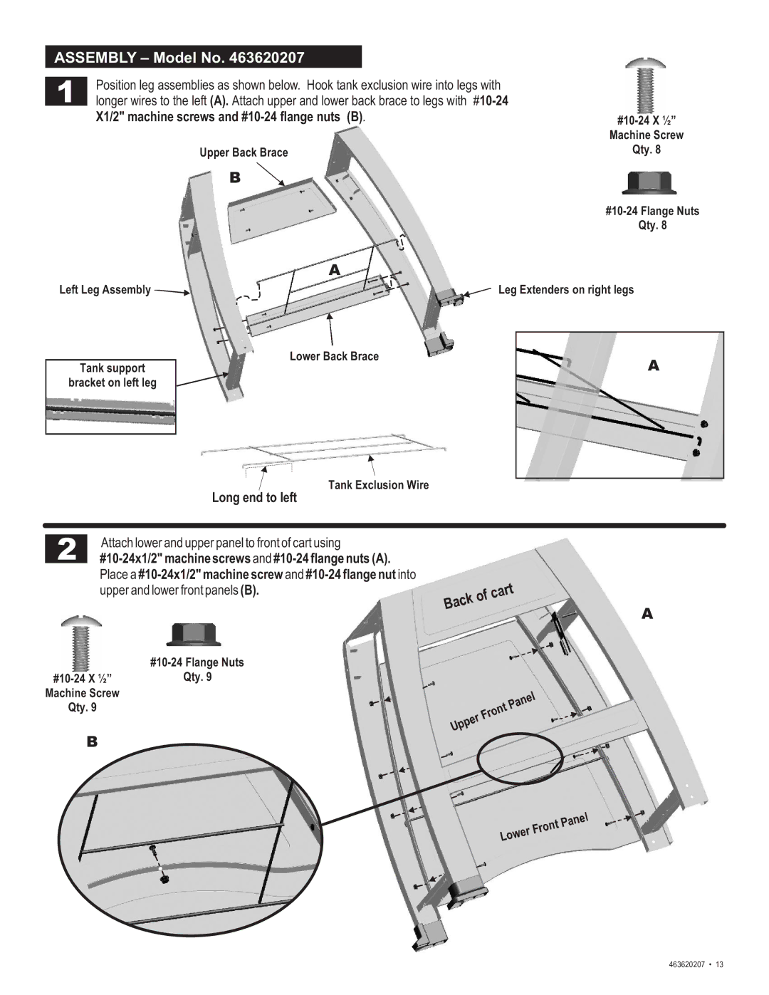 Char-Broil 463620207 manual ßÍÍÛÓÞÔÇ Š Ó±¼»´ Ò±ò ìêíêîðîðé, ±²¹ »²¼ ¬± ´»º¬, ¿²µ Û¨½´«-·±² É·» 