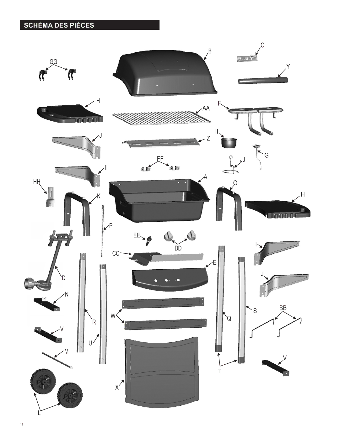 Char-Broil 463620412 manual Schéma DES Pièces 