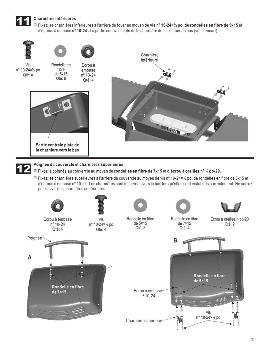 Char-Broil 463620412 manual Rondelle en fibre de 5×15 