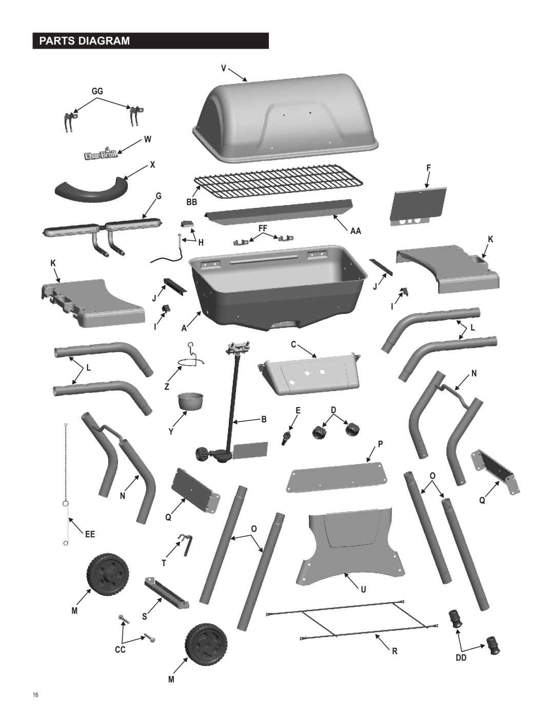 Char-Broil 463666510 manual Parts Diagram 