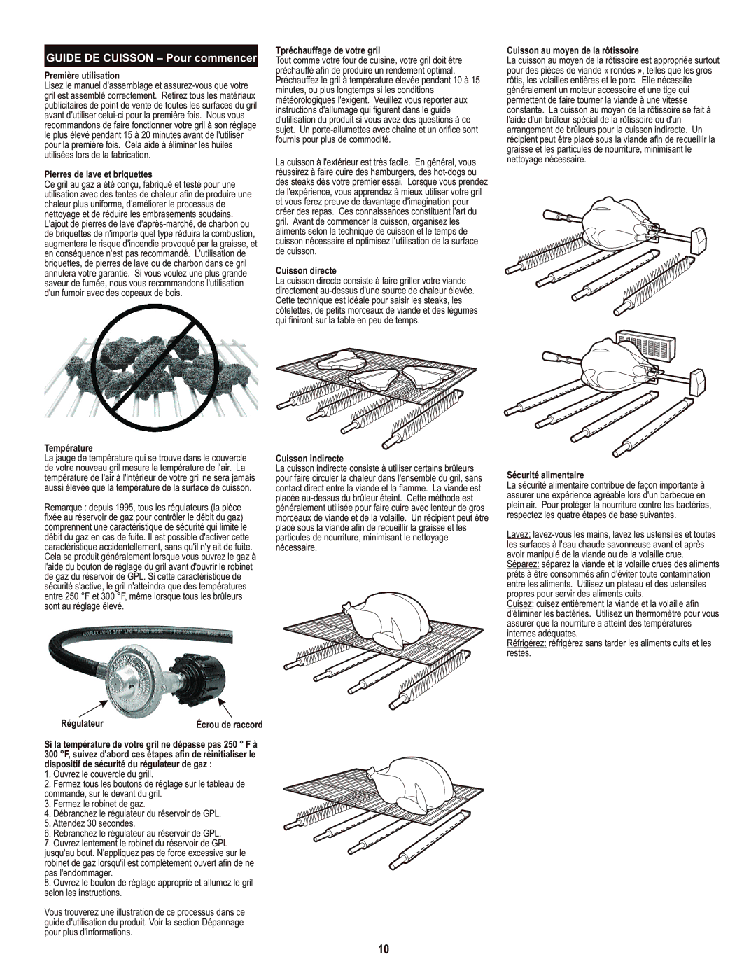 Char-Broil 463720114 manual Guide DE Cuisson Pour commencer 