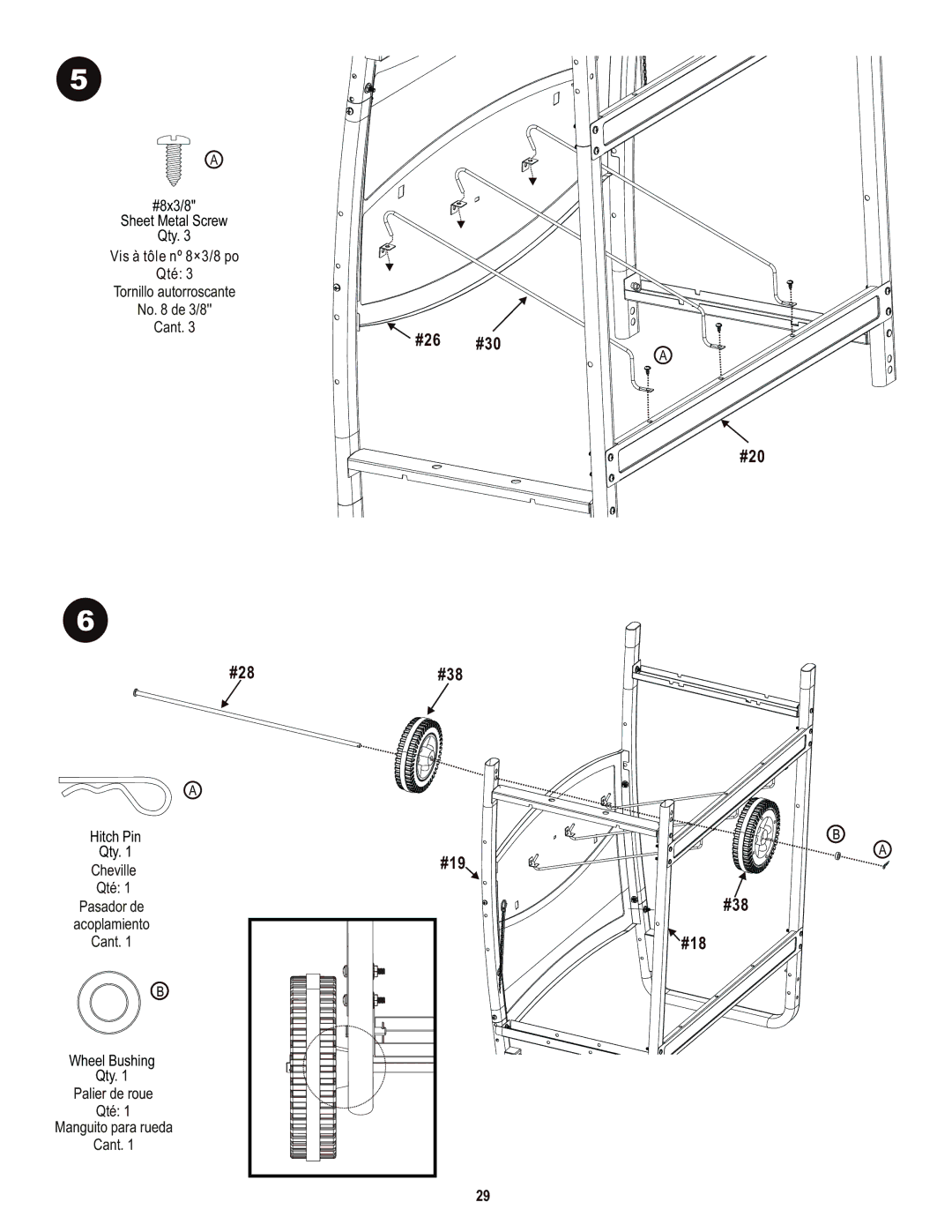 Char-Broil 463720114 manual #28, #26 #30 #20 #38 #19 #18 