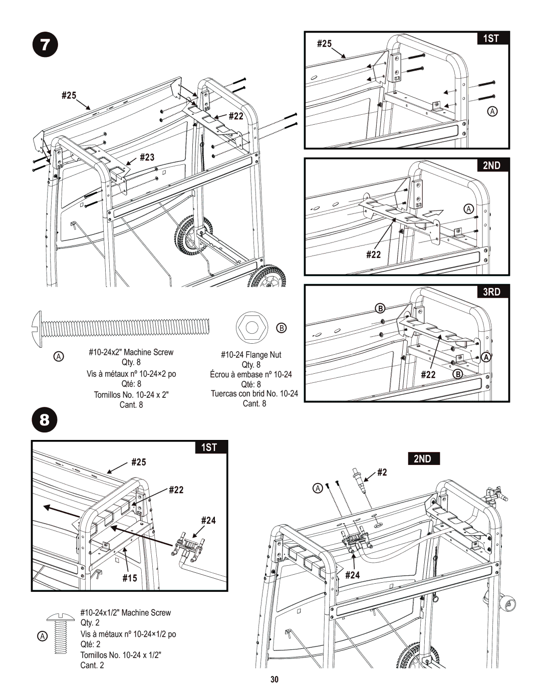 Char-Broil 463720114 manual 1ST 2ND, #25 #22 #23, #25 #22 #24 #15 