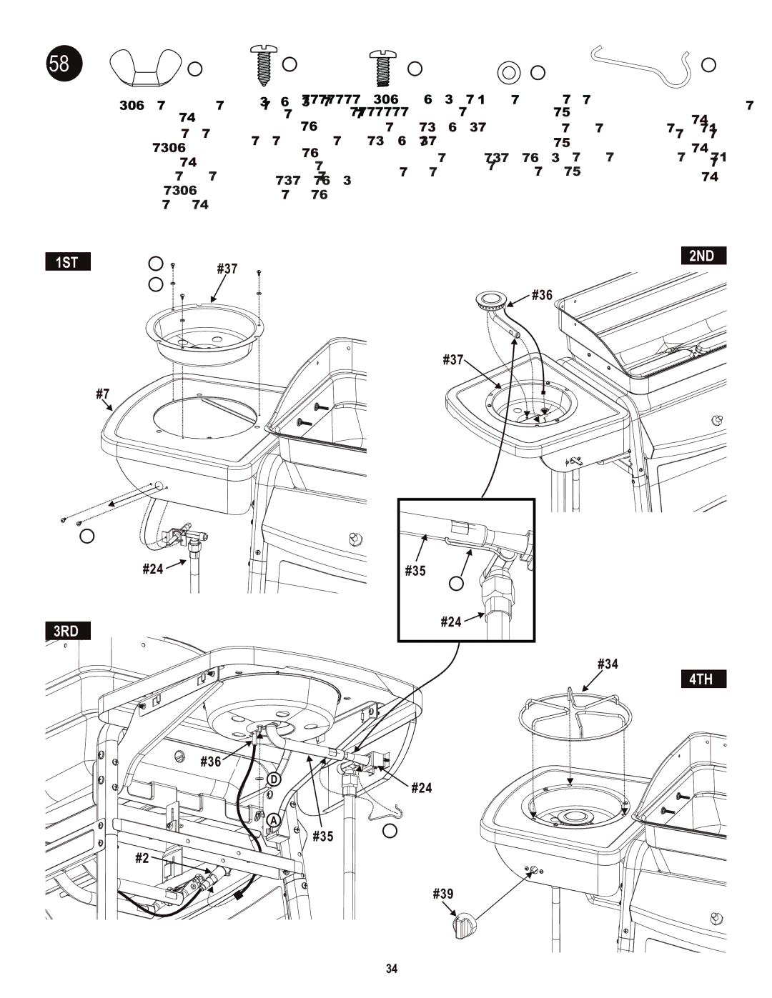 Char-Broil 463720114 manual #36 #37 #24, #36 #24 #35 #39 