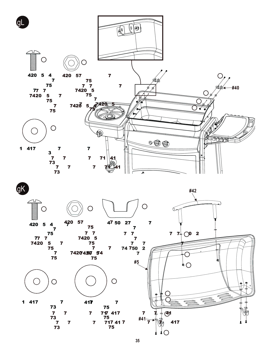 Char-Broil 463720114 manual #40 #42, #41 