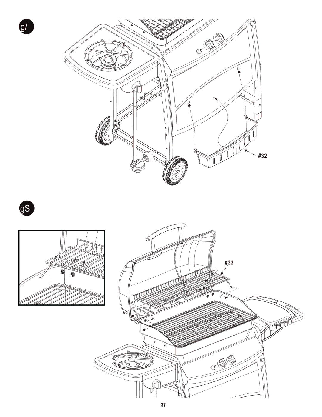 Char-Broil 463720114 manual #32 #33 