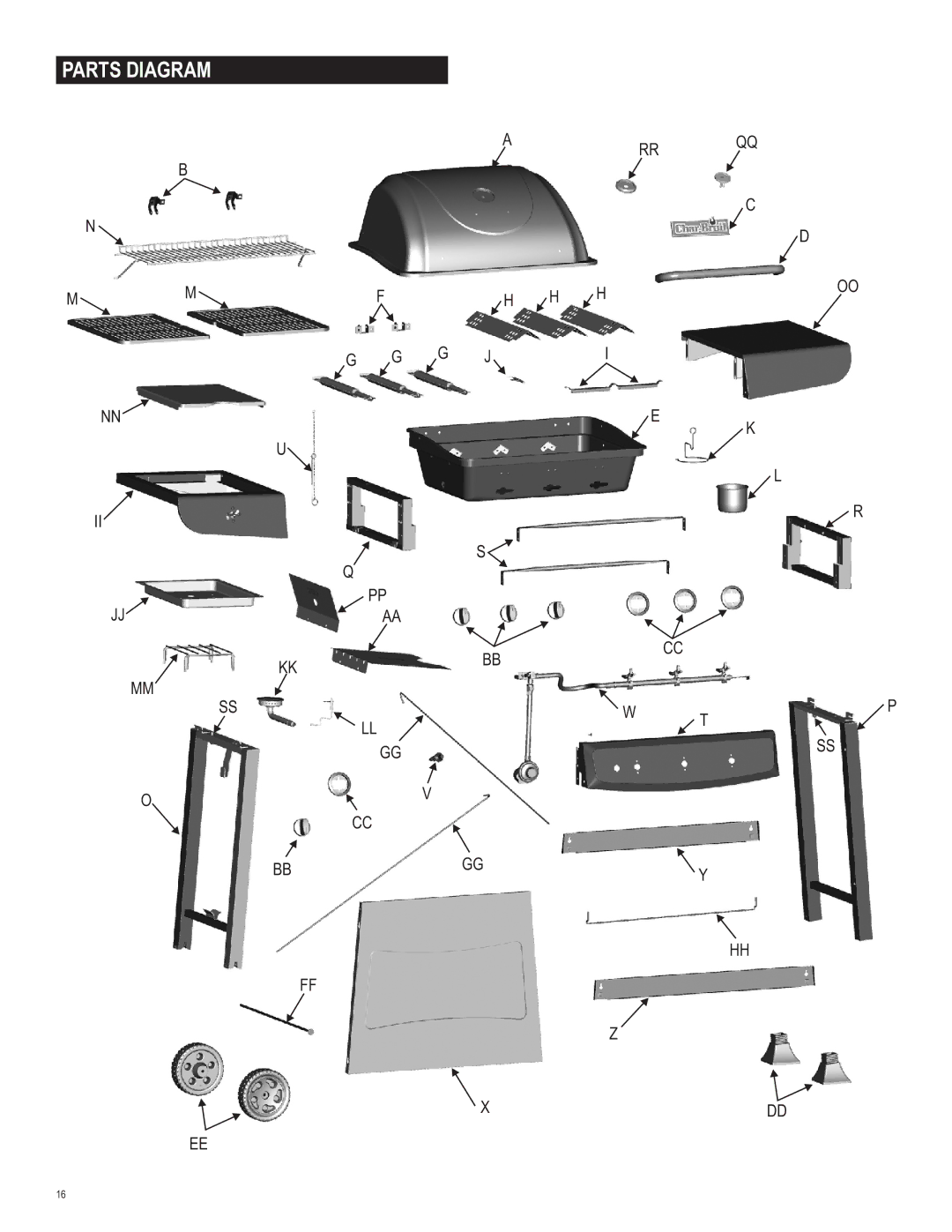 Char-Broil 463722312 manual Parts Diagram 