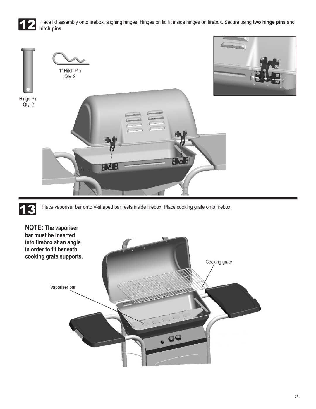 Char-Broil 463741209 manual Hitch pins 