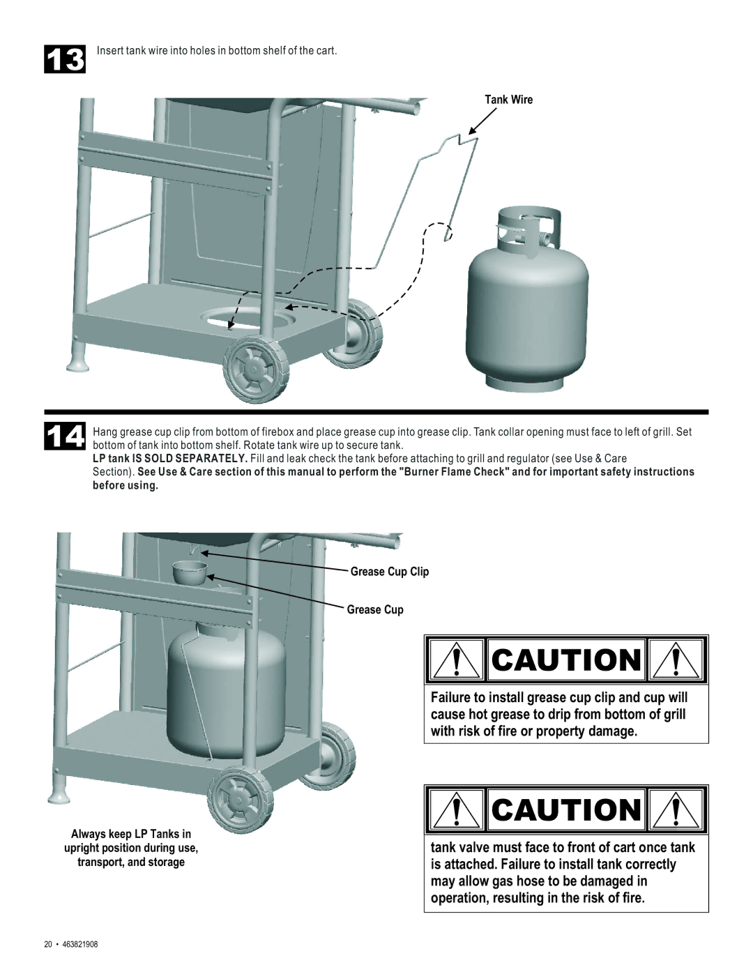 Char-Broil 463821908 manual Tank Wire 