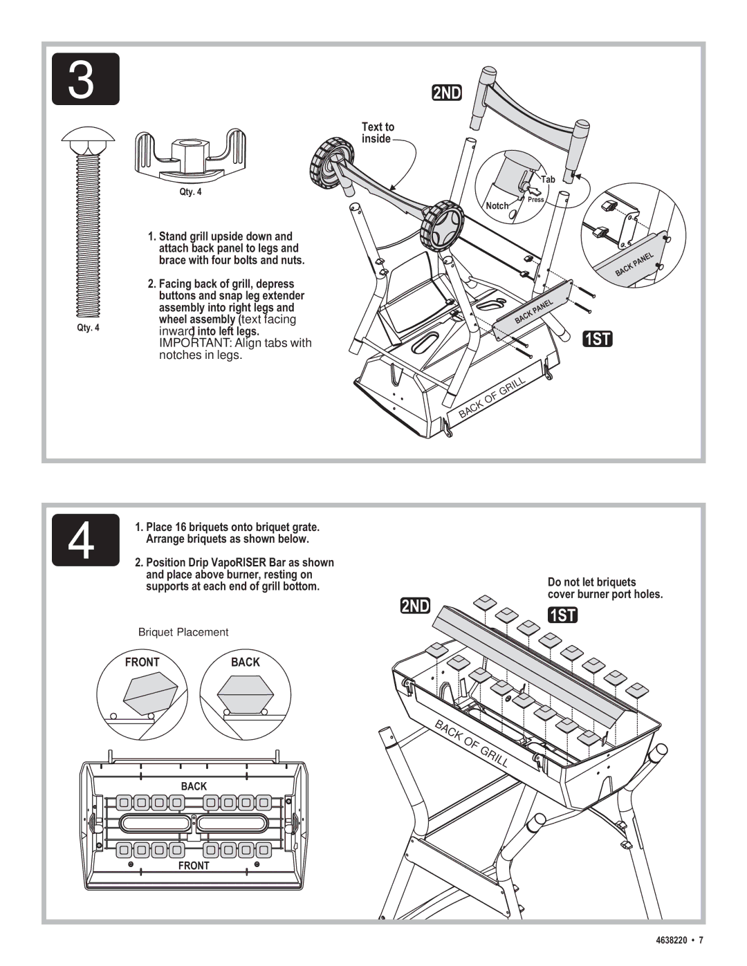 Char-Broil 4638220 manual 1ST 