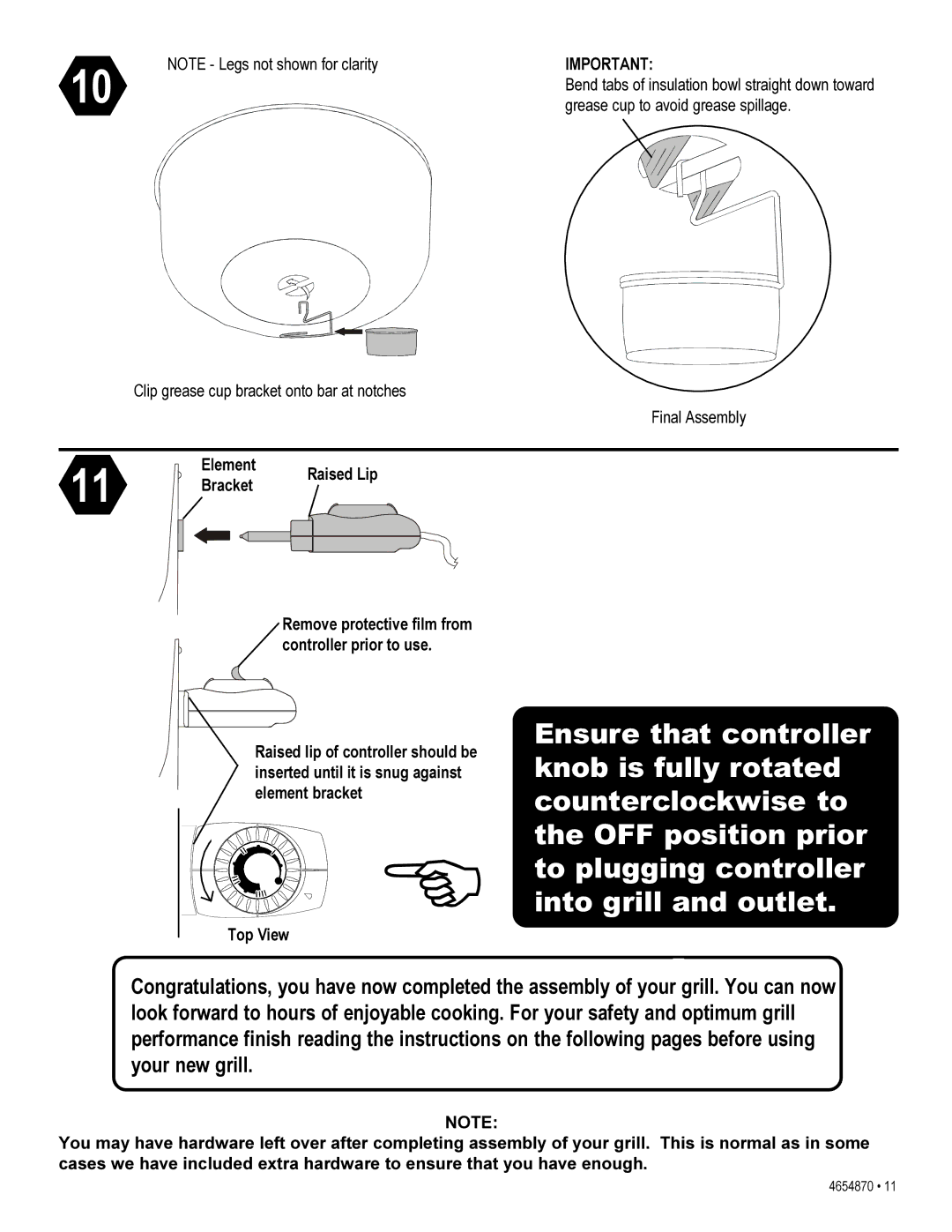 Char-Broil 4654870 manual Element, Bracket, Top View 