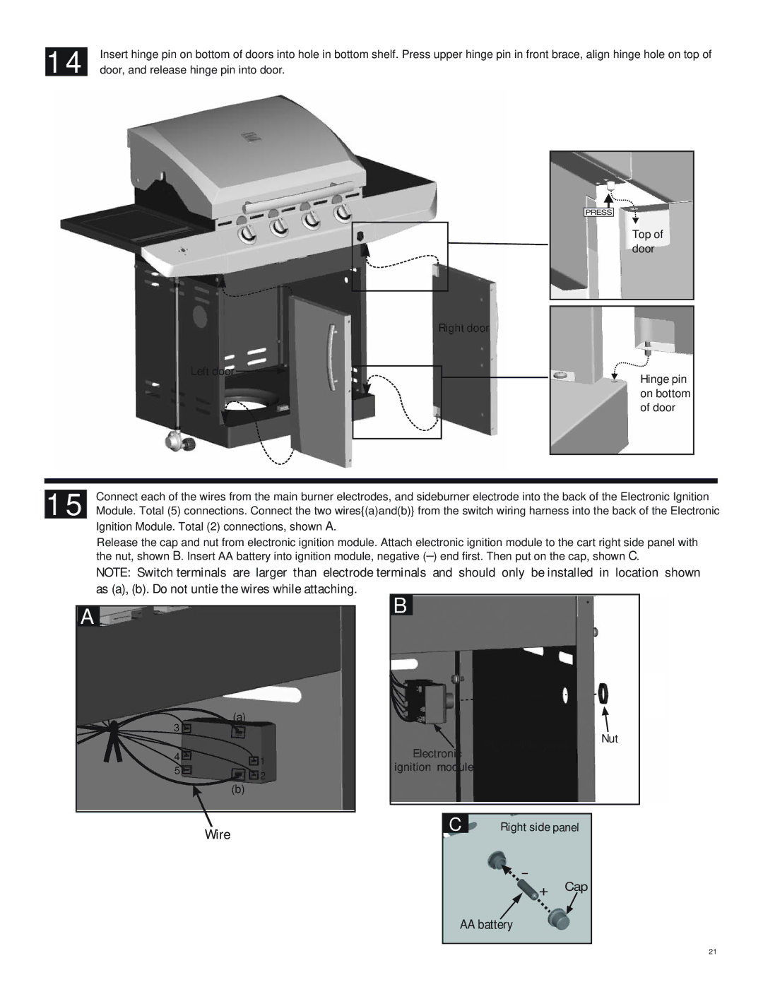 Char-Broil 415.9011211, 466224611 manual Wire 