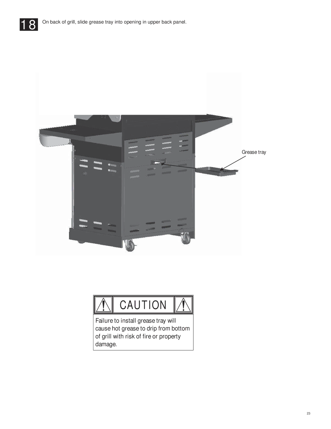 Char-Broil 415.9011211, 466224611 manual Grease tray 