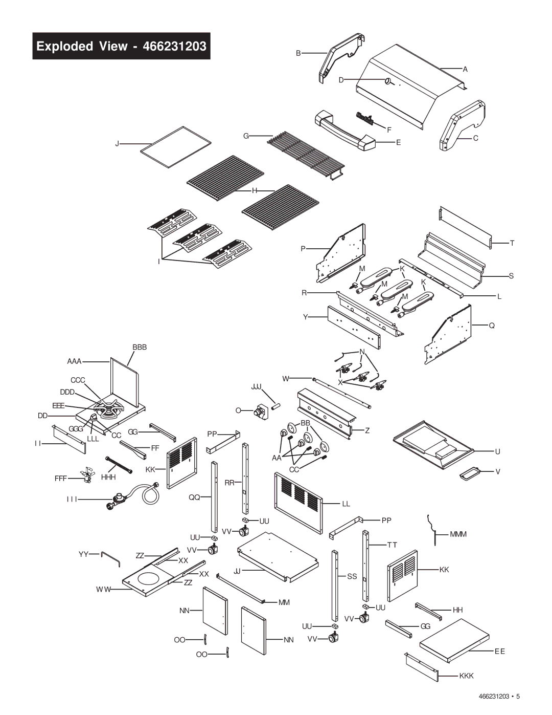 Char-Broil 466231203 manual Exploded View 