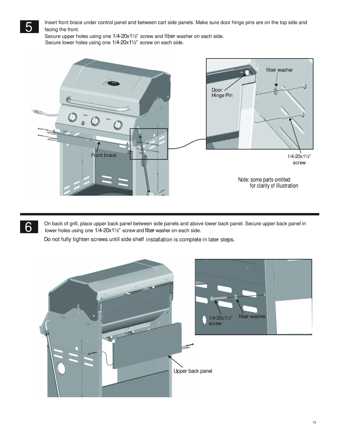 Char-Broil 466250511 manual Upper back panel 