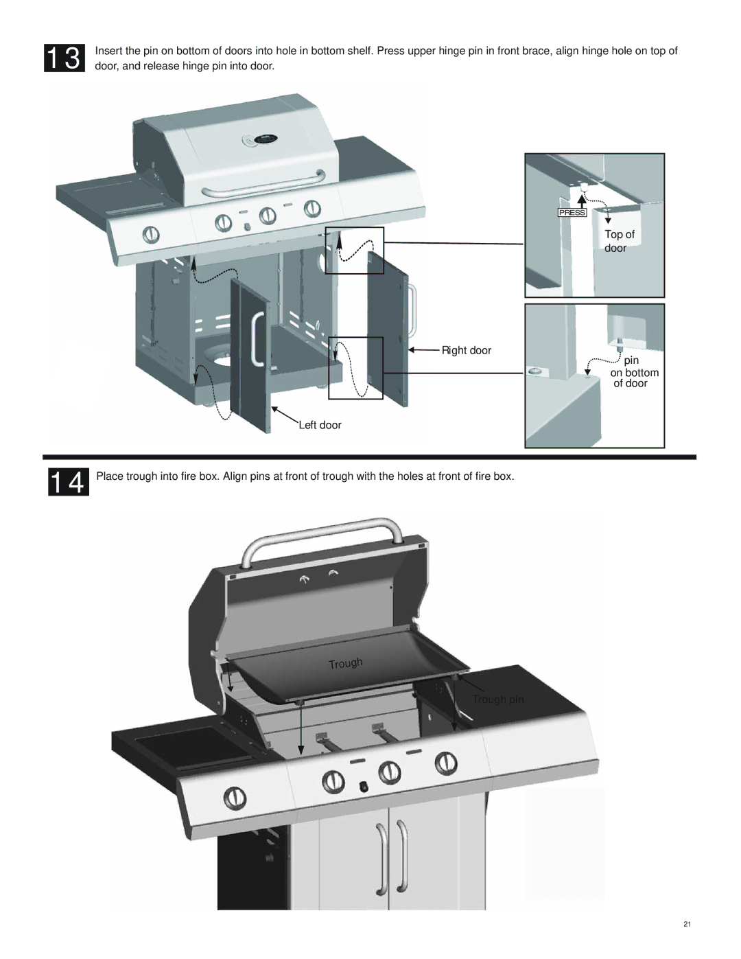 Char-Broil 466250511 manual Right door Left door 