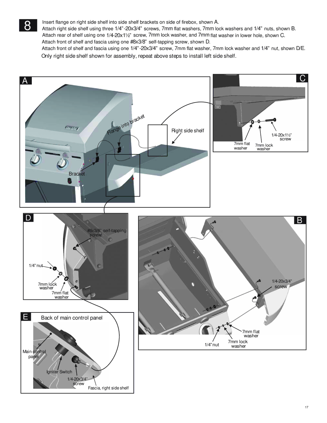 Char-Broil 466270611 manual Back of main control panel 