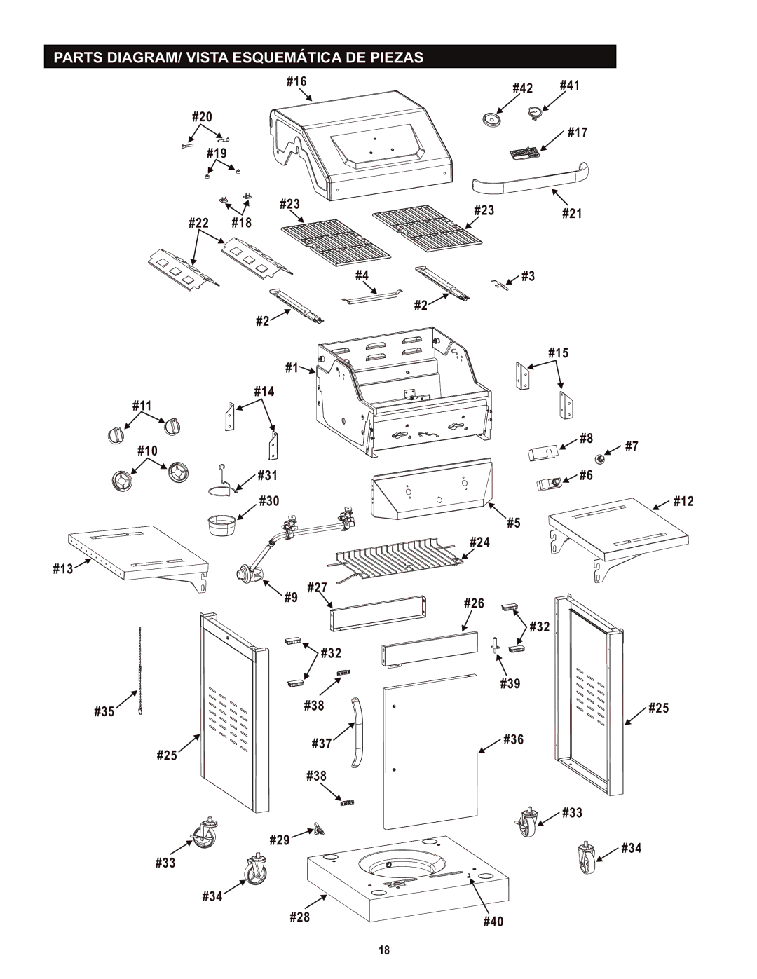 Char-Broil 466650414 manual Parts DIAGRAM/ Vista Esquemática DE Piezas 