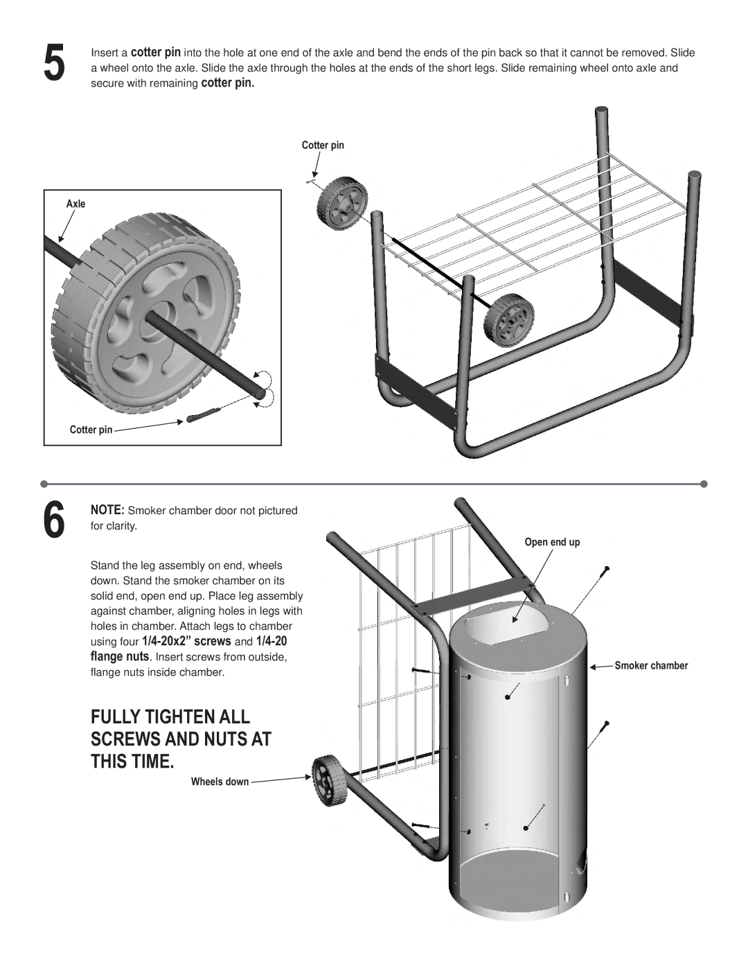 Char-Broil 7201560 owner manual Fully Tighten ALL Screws and Nuts AT This Time, For clarity 