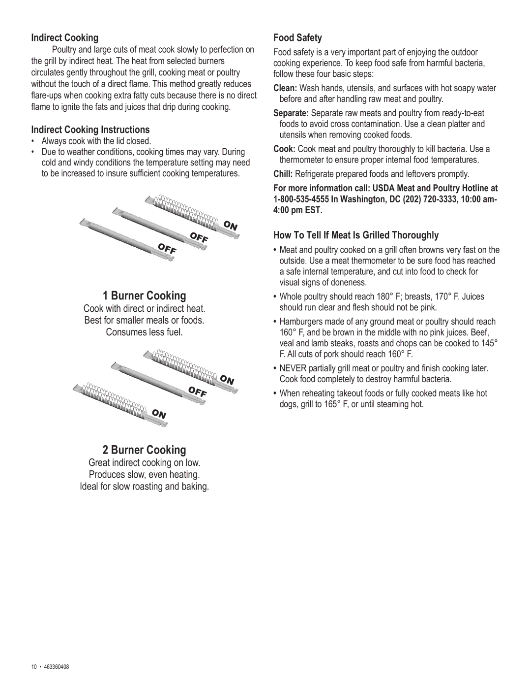 Char-Broil 80015625, 463360408 Indirect Cooking Instructions, Food Safety, How To Tell If Meat Is Grilled Thoroughly 