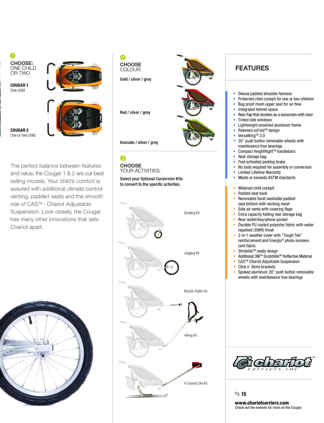 Chariot Carriers 2008 manual Choose colour 