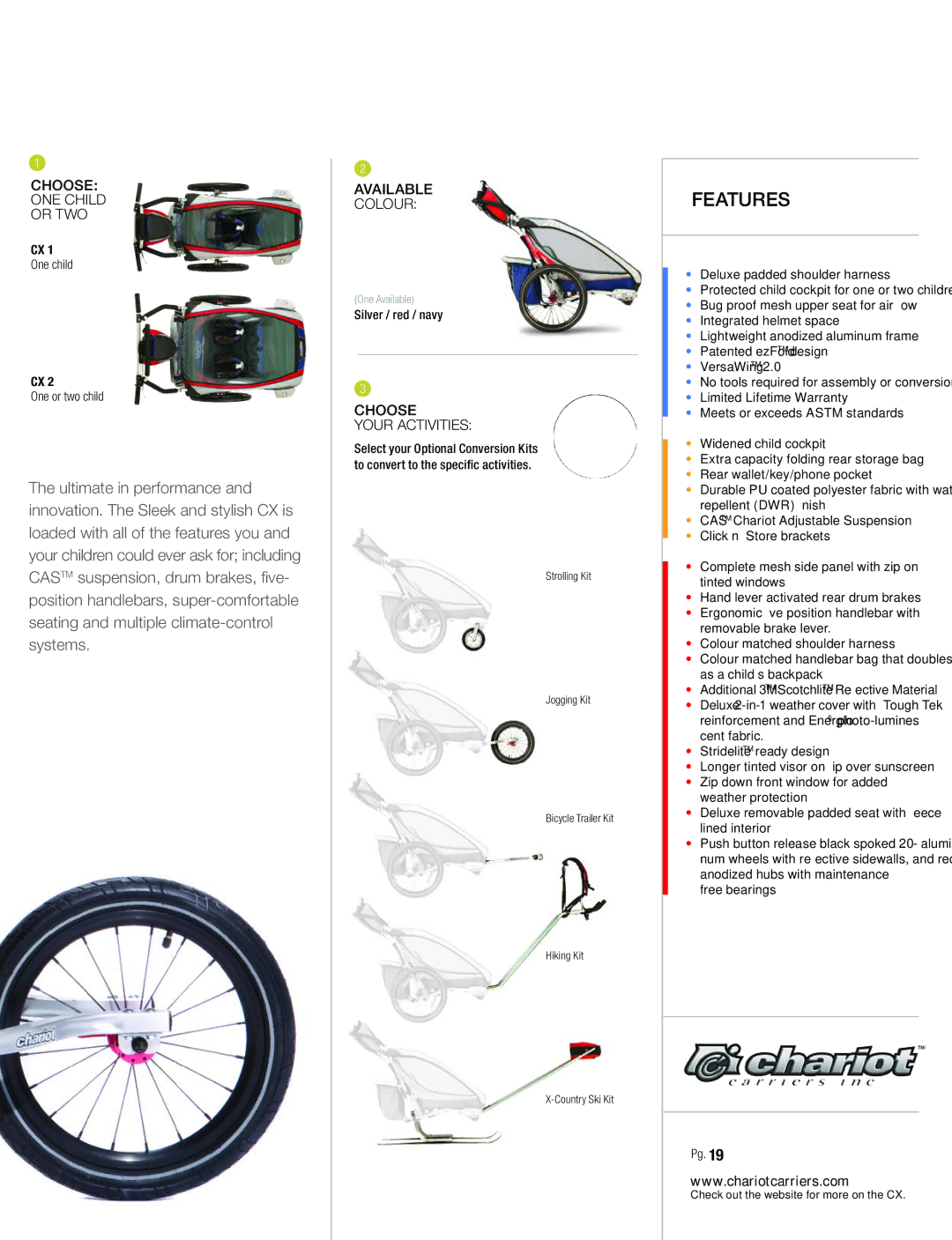 Chariot Carriers 2008 manual One child One or two child 