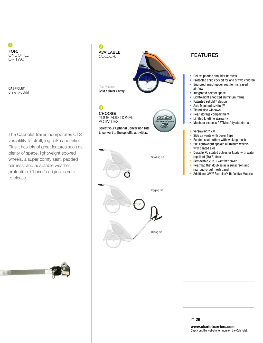 Chariot Carriers 2008 manual Choose Your Additional activitIES 